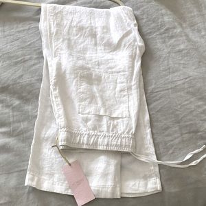 St. Tropez Linen Pants - White - Size M